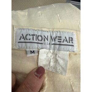 Action Wear Women's Cream Textured Leggings Size M